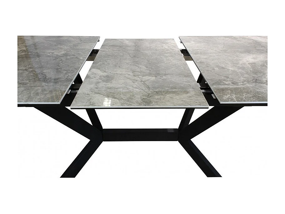 Table extensible 180 à 230 cm en céramique gris marbré - LUNA