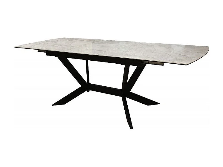 Table extensible 180 à 230 cm en céramique gris marbré - LUNA