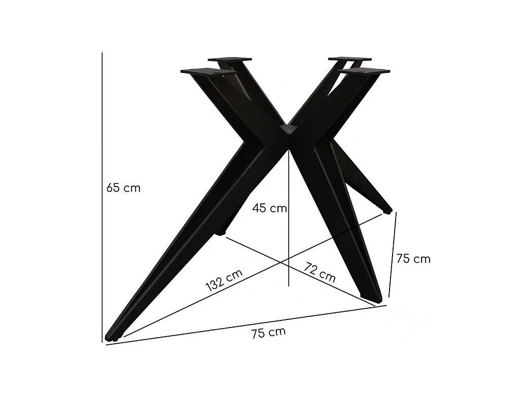 Table extensible 160/240 cm céramique effet bois pied étoile métal - TEXAS 06