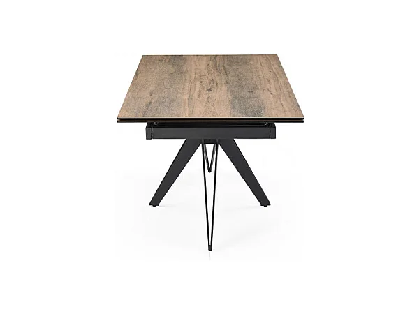 Table extensible 160/240 cm céramique effet bois pied étoile métal - TEXAS 06