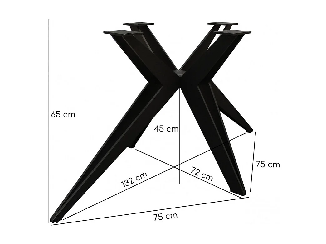 Table extensible 160/240 cm céramique effet bois pied étoile métal - TEXAS 06