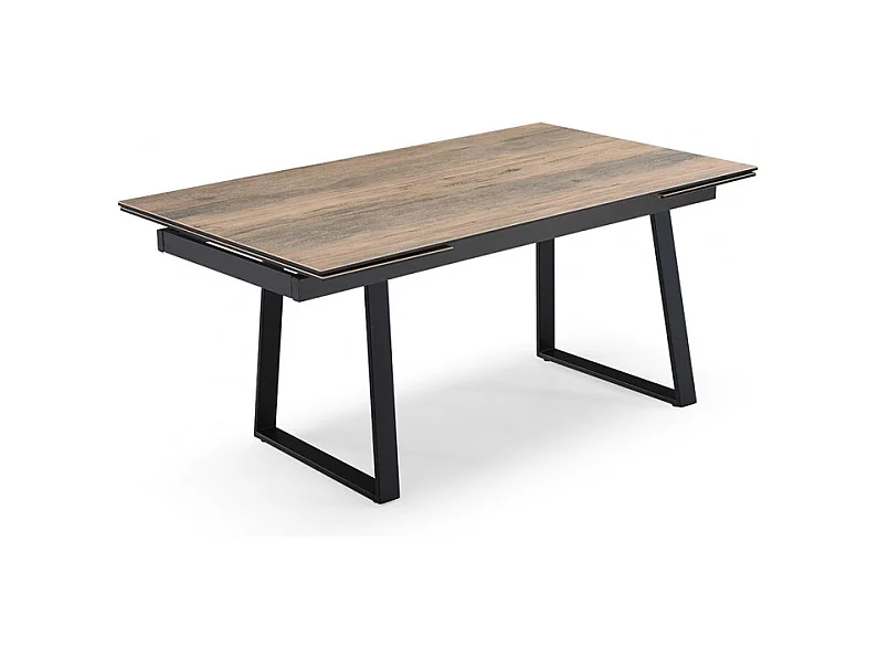 Table extensible 160/240 cm céramique effet bois pieds luge - TEXAS 02