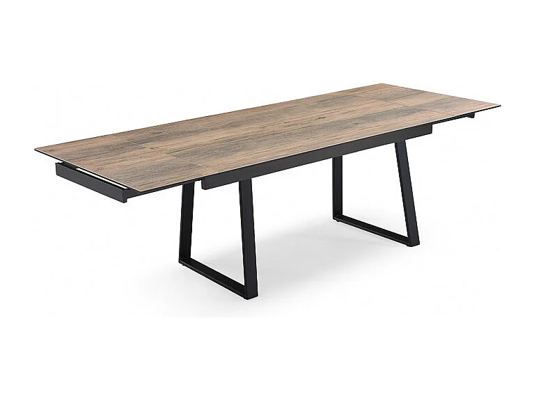 Table extensible 160/240 cm céramique effet bois pieds luge - TEXAS 02