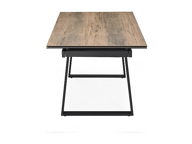 Table extensible 160/240 cm céramique effet bois pieds luge - TEXAS 02