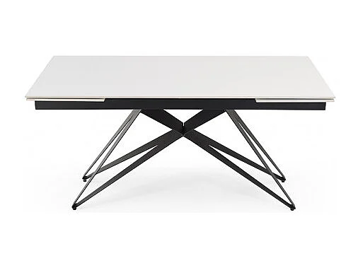 Table extensible 160/240 cm céramique blanc pied géométrique - OREGON 03