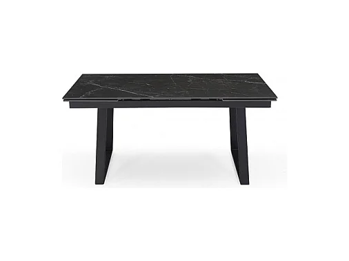 Table extensible 160/240 cm céramique noir marbré pied luge - INDIANA 02
