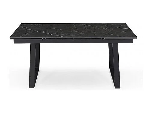 Table extensible 160/240 cm céramique noir marbré pied luge - INDIANA 02