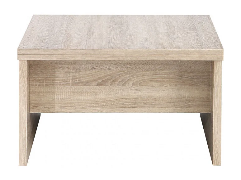 Table basse carré réhaussable et extensible décor bois clair - SOFYA