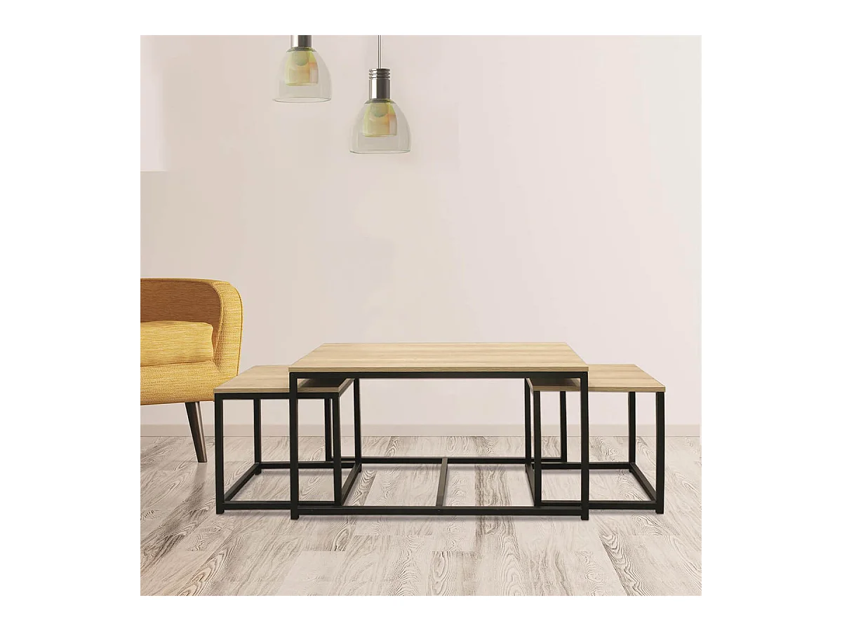 CYBELE - Lot de 3 Tables Basses Gigognes
