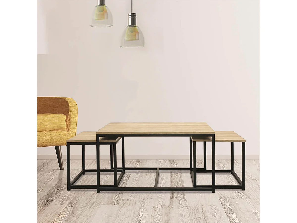 CYBELE - Lot de 3 Tables Basses Gigognes