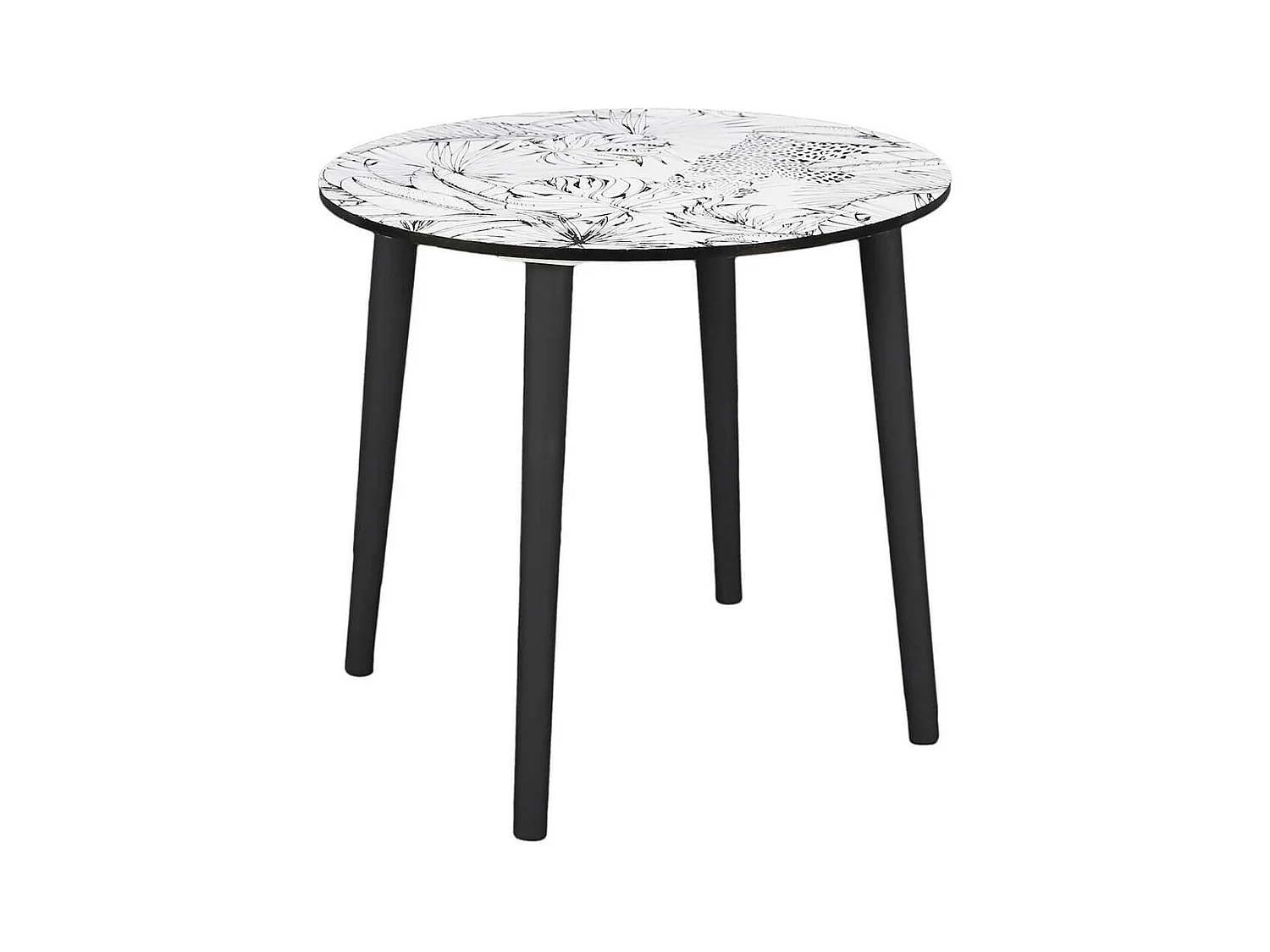 LEILANIE - Lot de 2 Tables Gigognes Plateaux Motif Jungle
