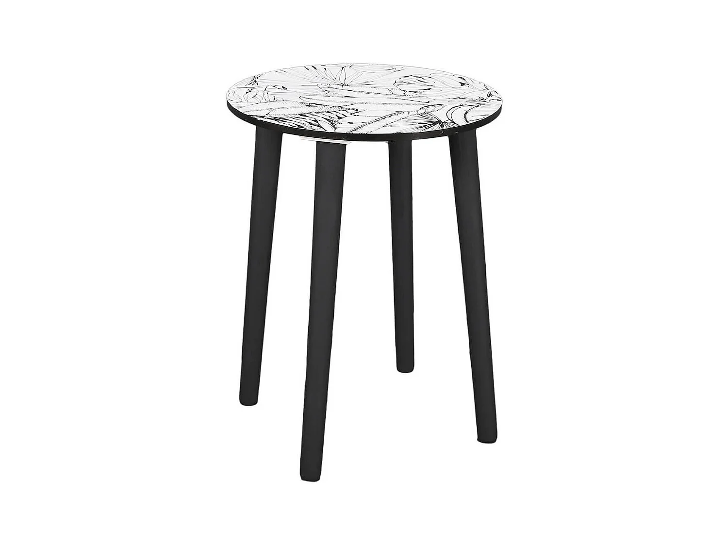 LEILANIE - Lot de 2 Tables Gigognes Plateaux Motif Jungle