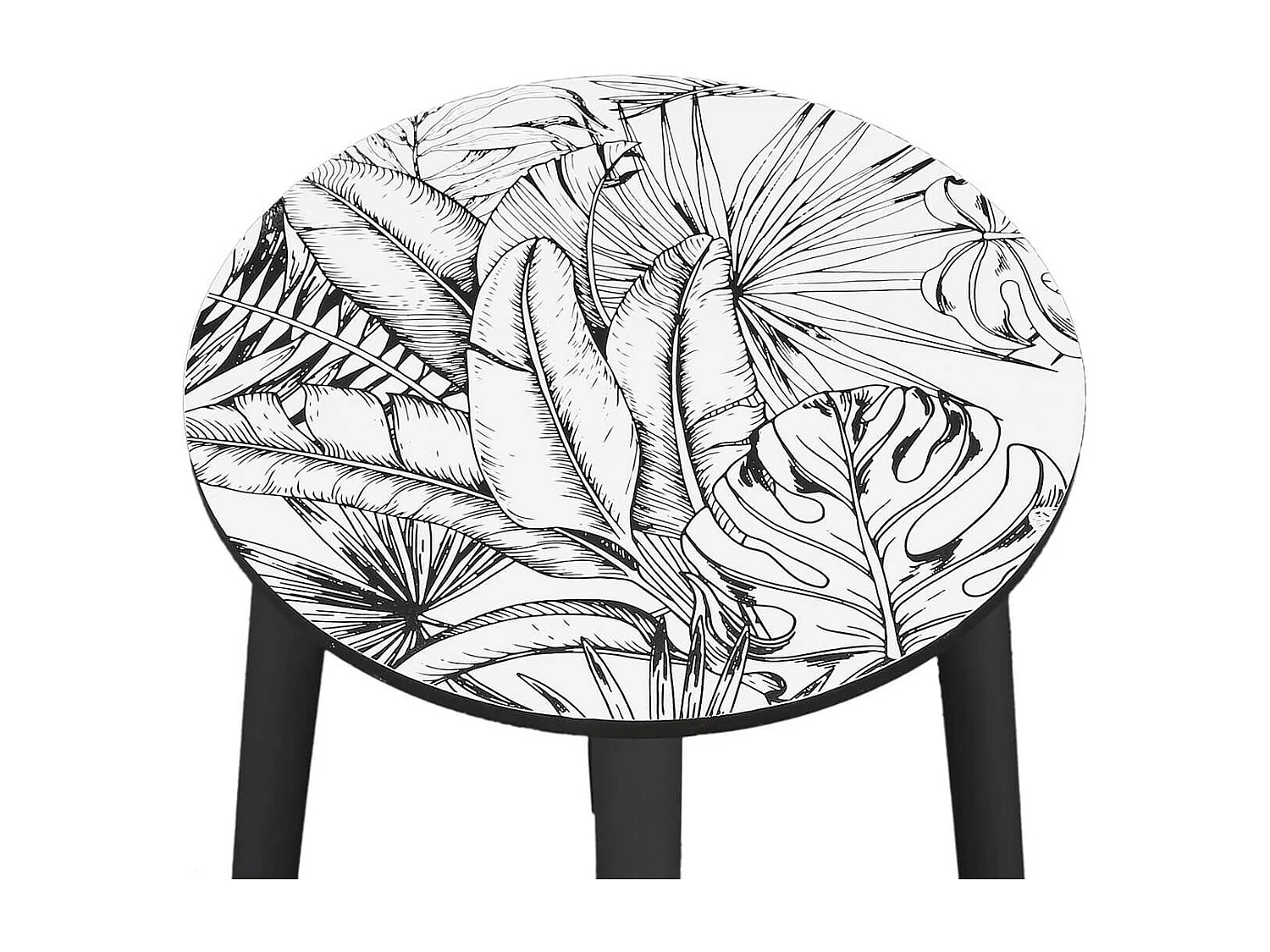 LEILANIE - Lot de 2 Tables Gigognes Plateaux Motif Jungle