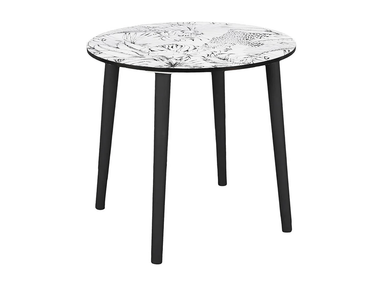 LEILANIE - Lot de 2 Tables Gigognes Plateaux Motif Jungle