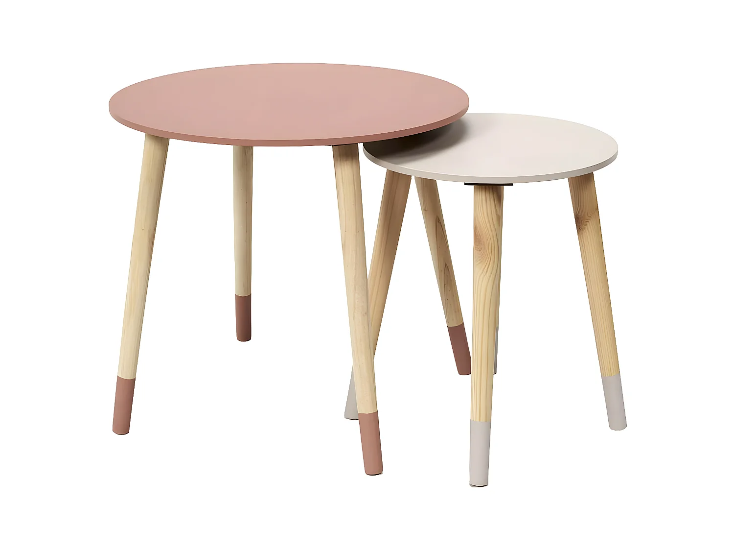 PONY - Tables Gigognes Scandinaves Bicolores Rose
