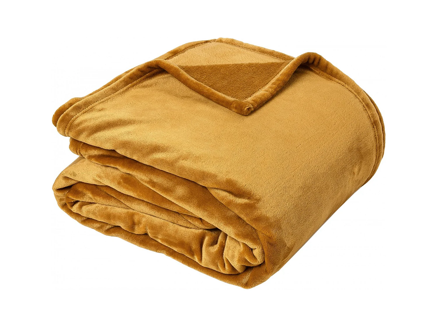 Plaid polaire 150x200 cm microvelours 100% Polyester 280 g/m2 VELVET Jaune Miel