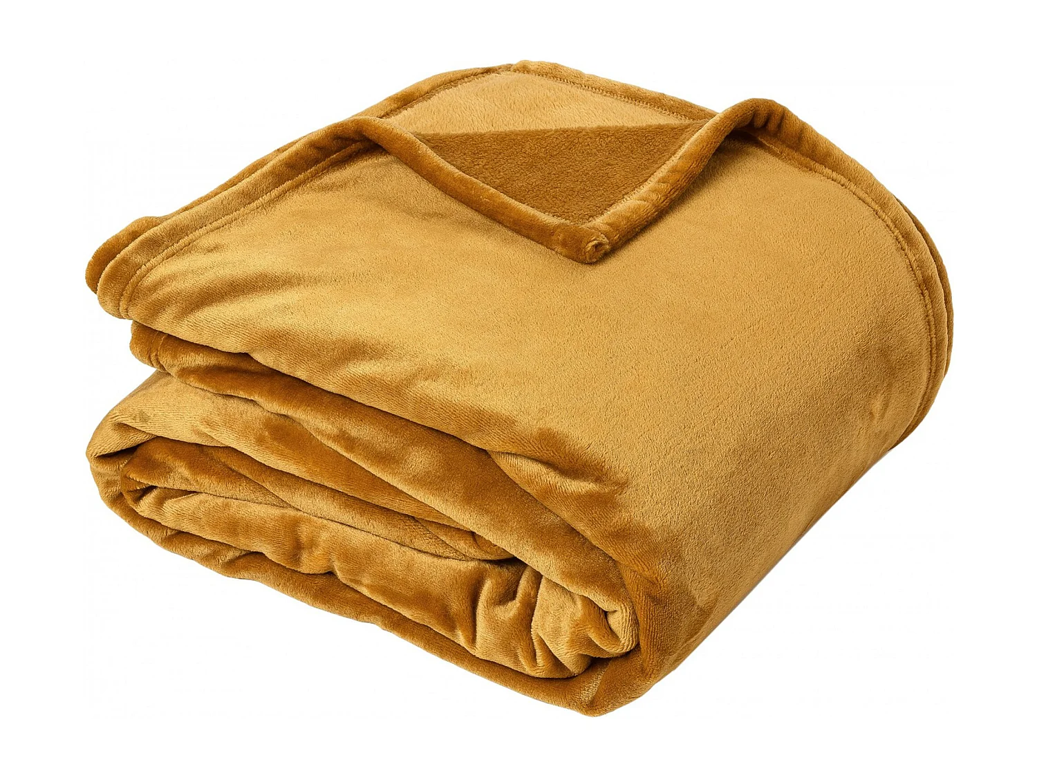 Plaid polaire 150x200 cm microvelours 100% Polyester 280 g/m2 VELVET Jaune Miel