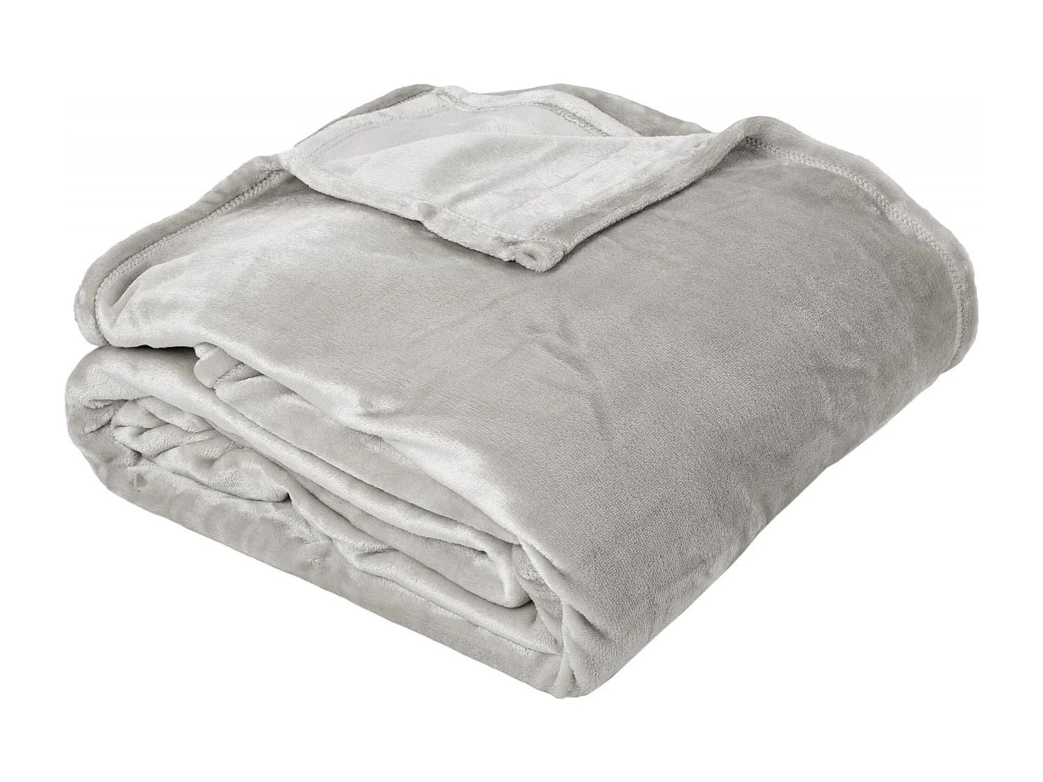 Plaid polaire 150x200 cm microvelours 100% Polyester 280 g/m2 VELVET Gris Perle