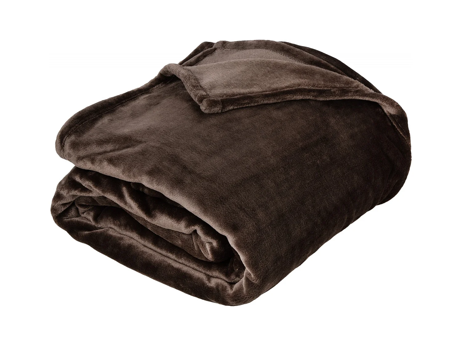 Plaid polaire 150x200 cm microvelours 100% Polyester 280 g/m2 VELVET marron ebene