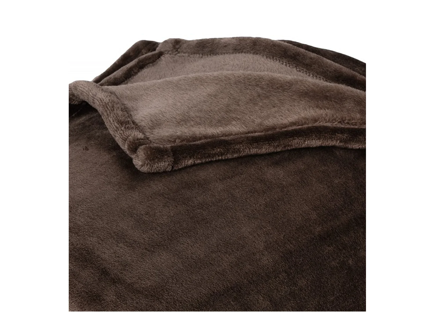 Plaid polaire 150x200 cm microvelours 100% Polyester 280 g/m2 VELVET marron ebene