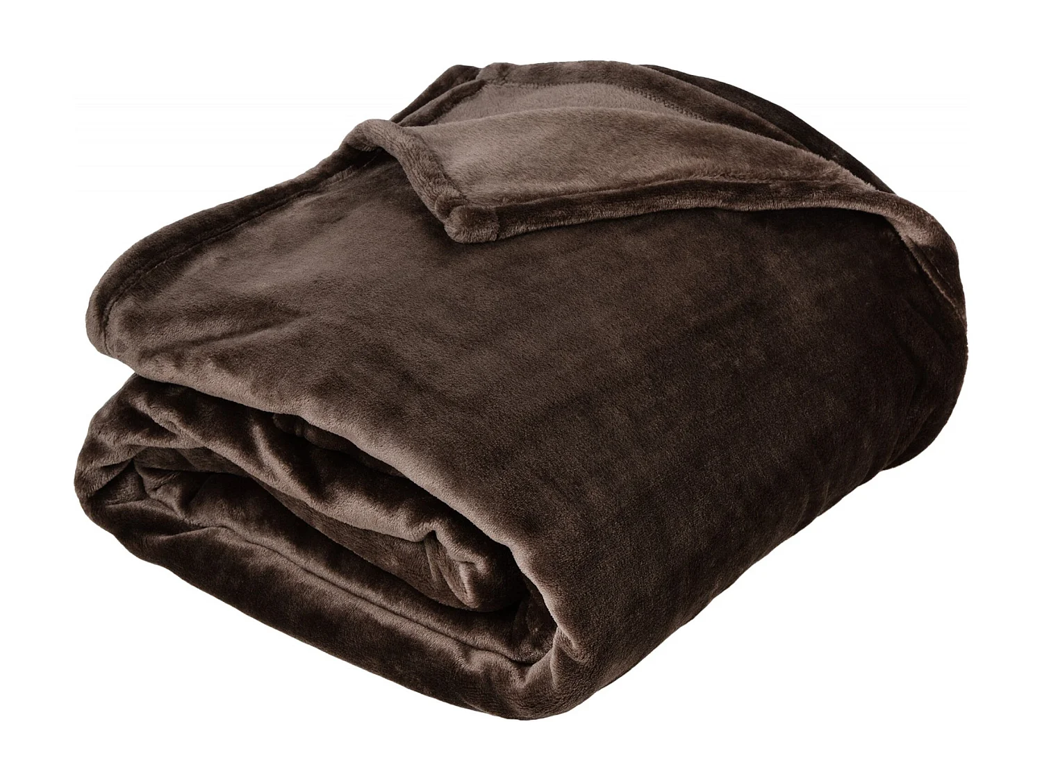 Plaid polaire 150x200 cm microvelours 100% Polyester 280 g/m2 VELVET marron ebene