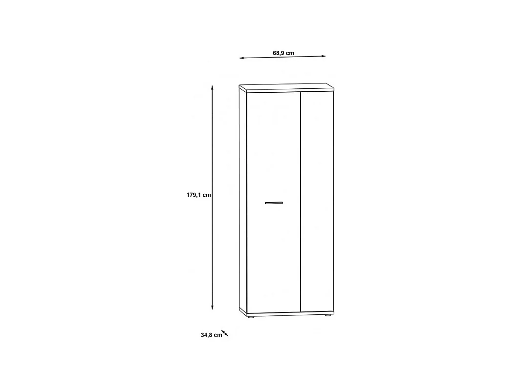 Meuble à chaussure blanc 2 portes 5 tablettes - CLASS
