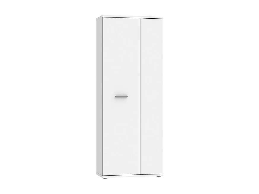 Meuble à chaussure blanc 2 portes 5 tablettes - CLASS