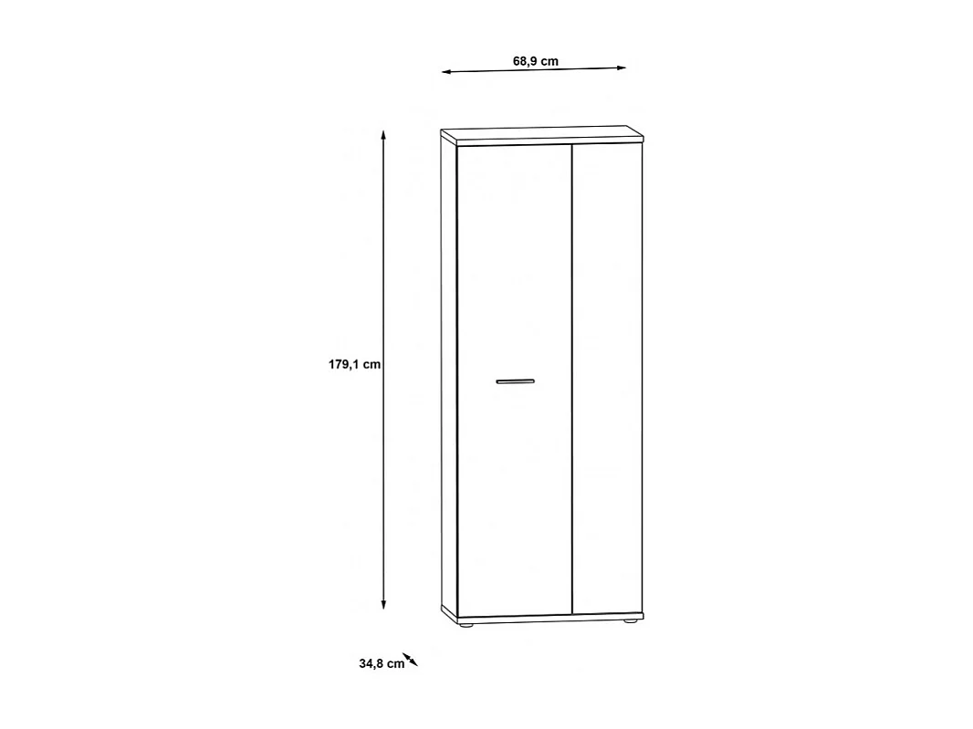 Meuble à chaussure blanc 2 portes 5 tablettes - CLASS