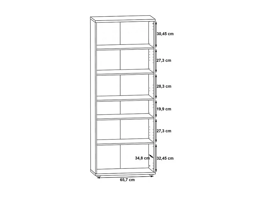 Meuble à chaussure blanc 2 portes 5 tablettes - CLASS