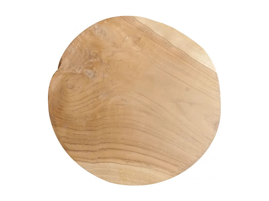 Tabouret en bois de teck plateau rond et piètement racine - DAPHNE 02