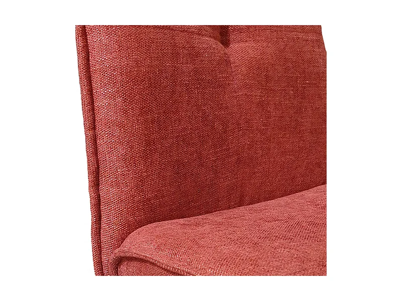 Chaise de bar en tissu rouge avec piètement en métal noir mat - LUCKY