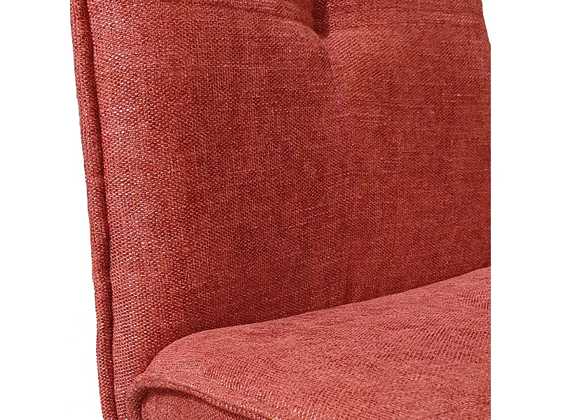 Chaise de bar en tissu rouge avec piètement en métal noir mat - LUCKY