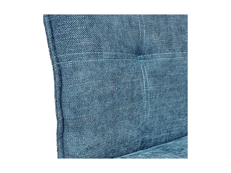 Chaise de bar en tissu bleu avec piètement en métal noir mat - LUCKY