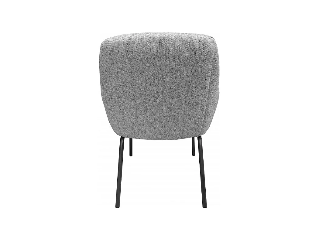 Fauteuil en tissu gris chiné avec pieds en métal noir - MUST