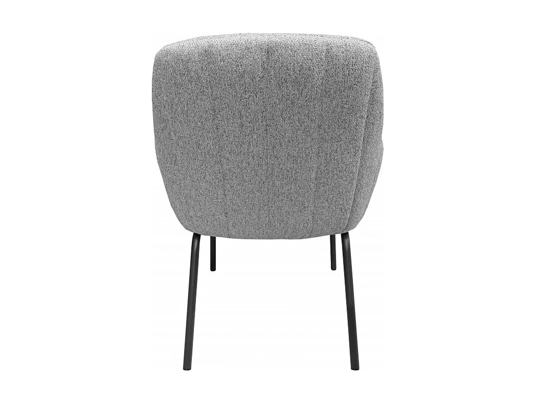 Fauteuil en tissu gris chiné avec pieds en métal noir - MUST