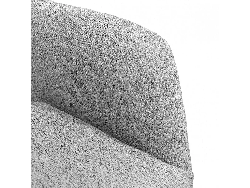 Fauteuil en tissu gris chiné avec pieds en métal noir - MUST