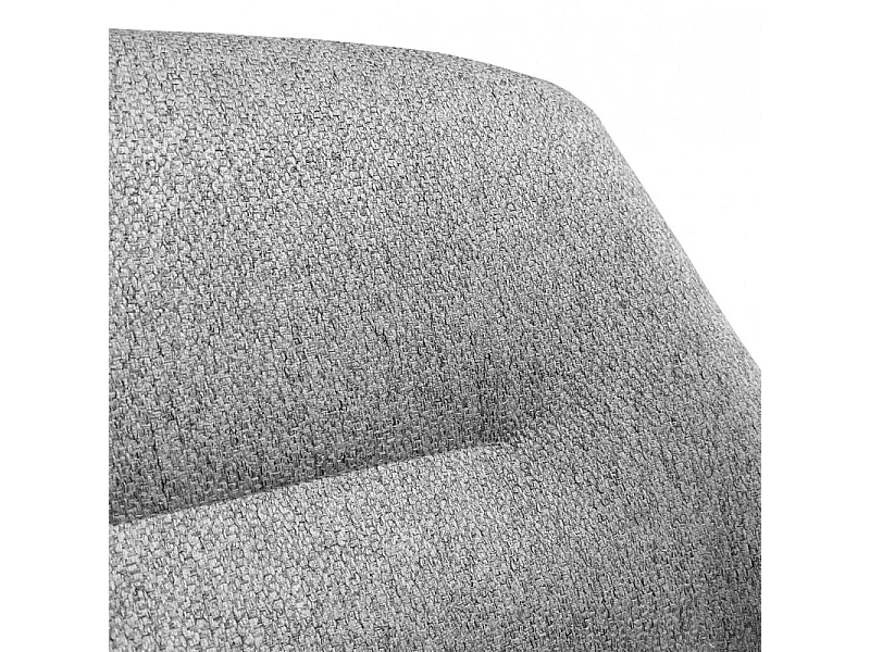 Fauteuil en tissu gris chiné avec pieds en métal noir - MUST