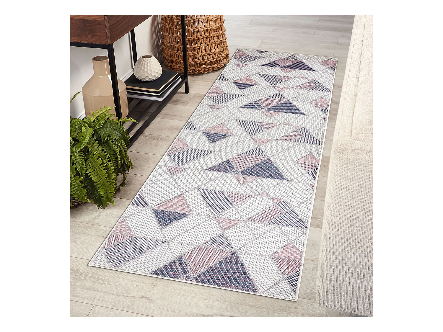 Tappeto SIZAL SION tappeti passatoie Geometrico, triangoli 3006 tessut 80x250 cm