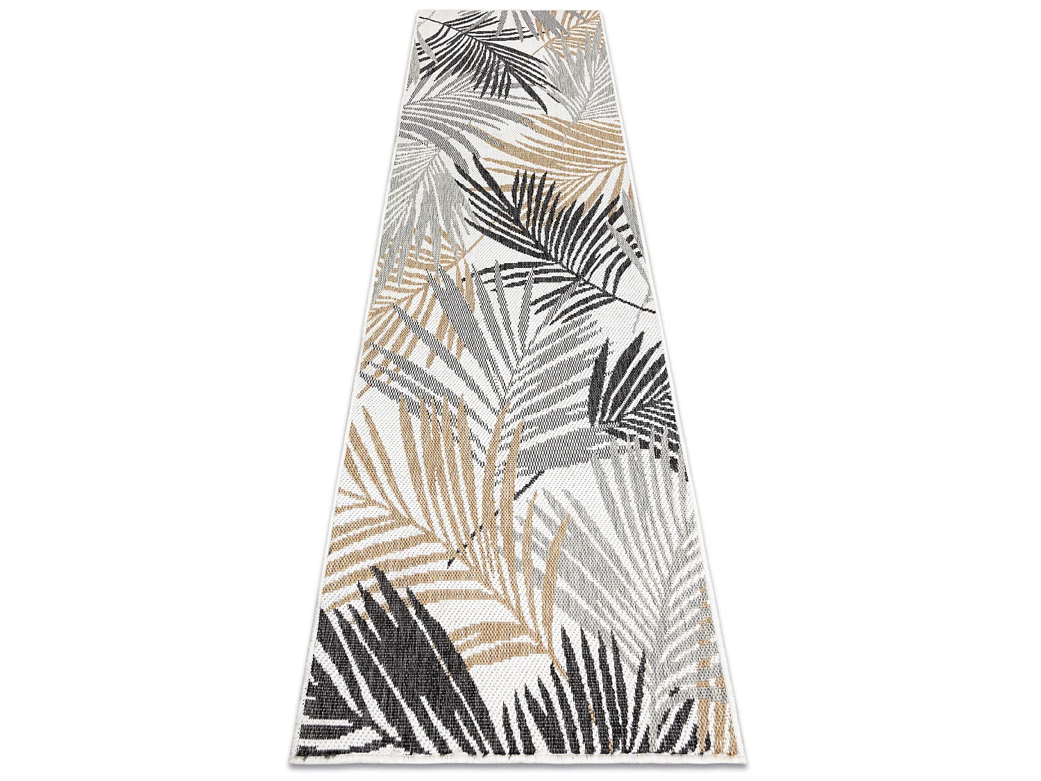 Tapis, tapis de couloir SIZAL COOPER Feuilles 22258 écru / noir 70x250 cm