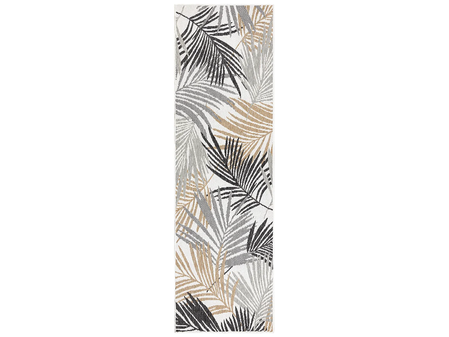 Tapis, tapis de couloir SIZAL COOPER Feuilles 22258 écru / noir 70x250 cm