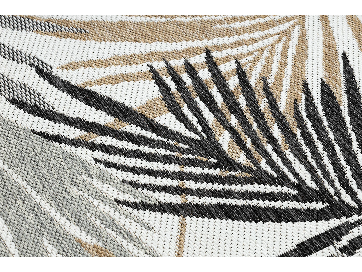 Tapis, tapis de couloir SIZAL COOPER Feuilles 22258 écru / noir 70x250 cm