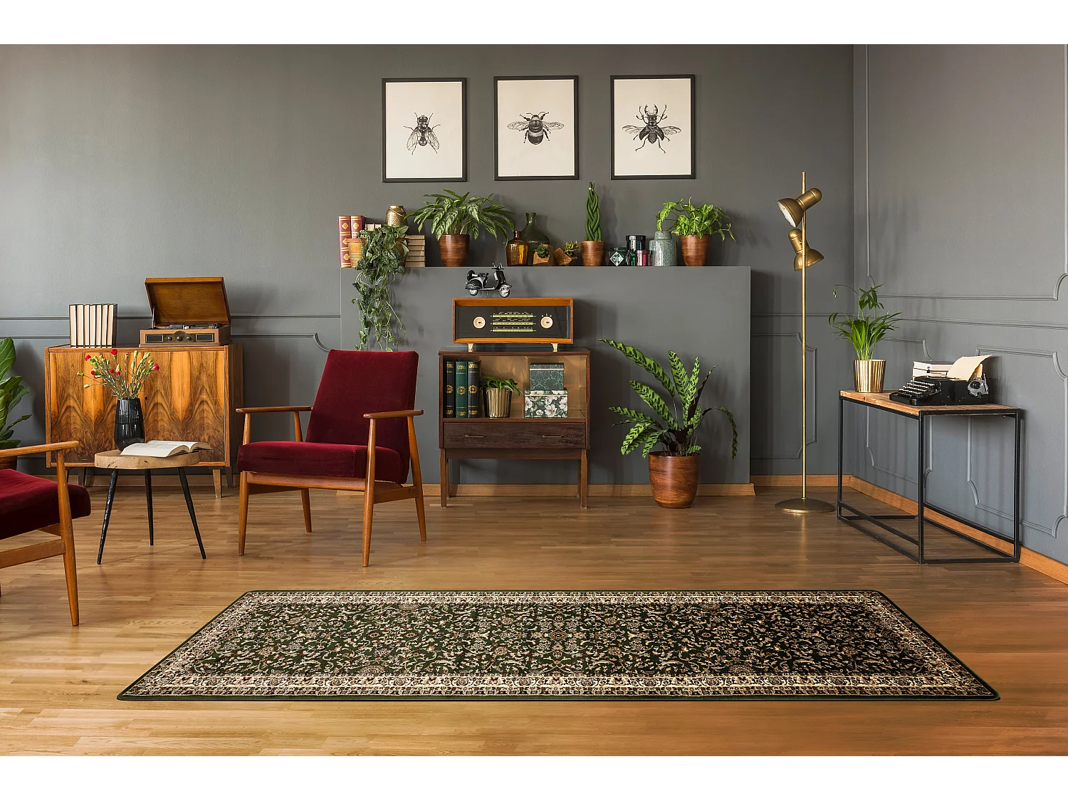 Tapijt, Vloerbekleding ROYAL ADR patroon 1745 groen naar de gang 70x250 cm