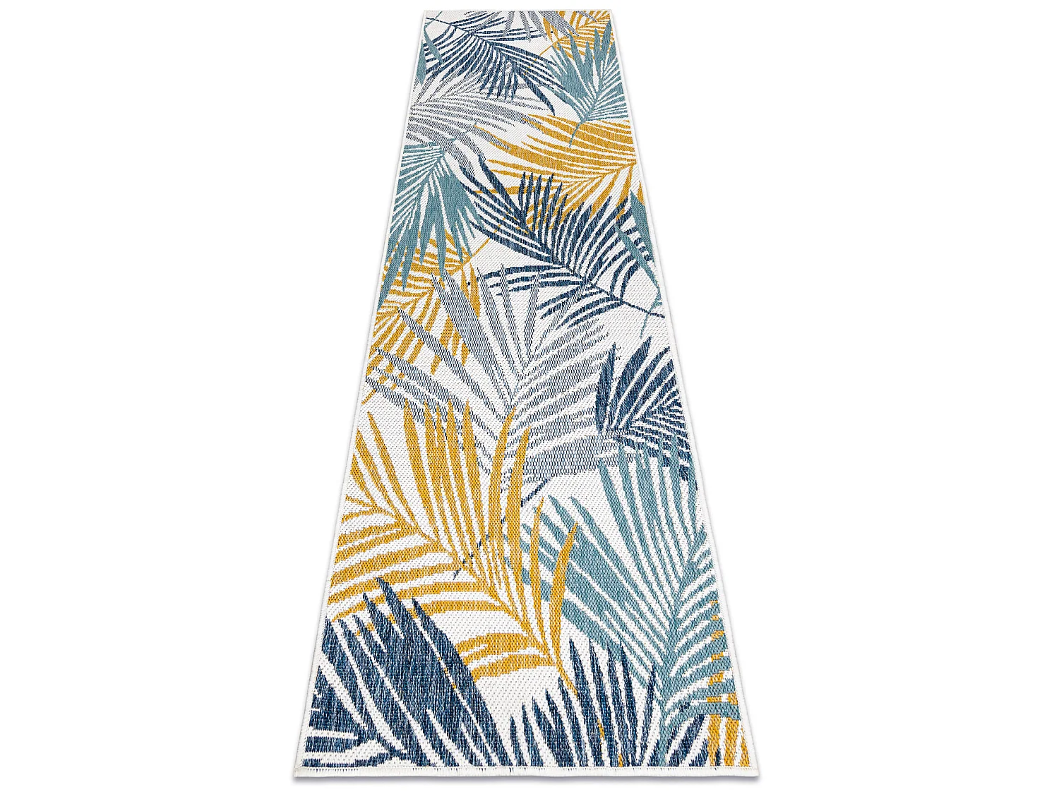 Tapis, tapis de couloir SIZAL COOPER Feuilles 22258 écru / bleu fonc� 80x200 cm