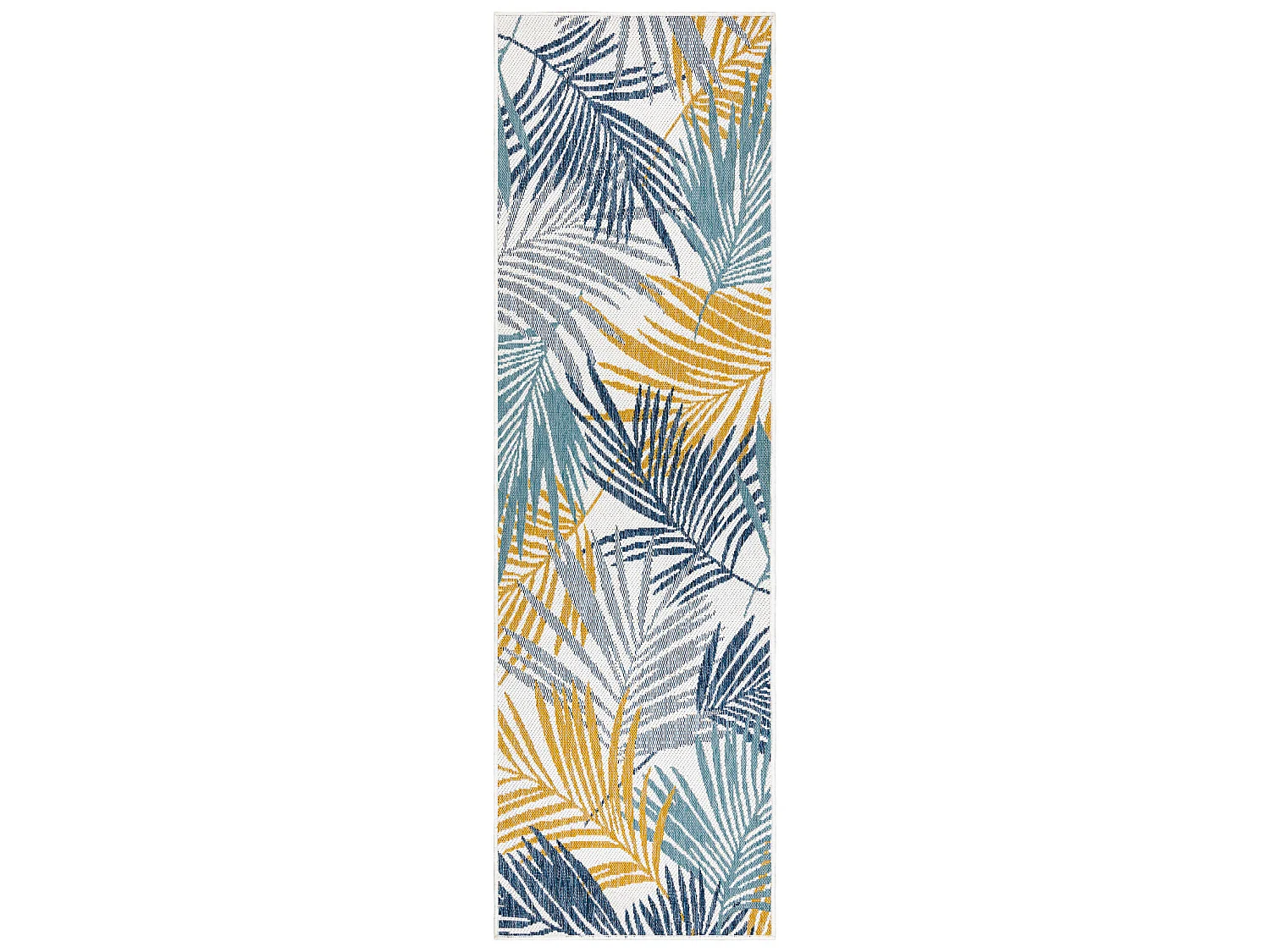 Tapis, tapis de couloir SIZAL COOPER Feuilles 22258 écru / bleu fonc� 80x200 cm