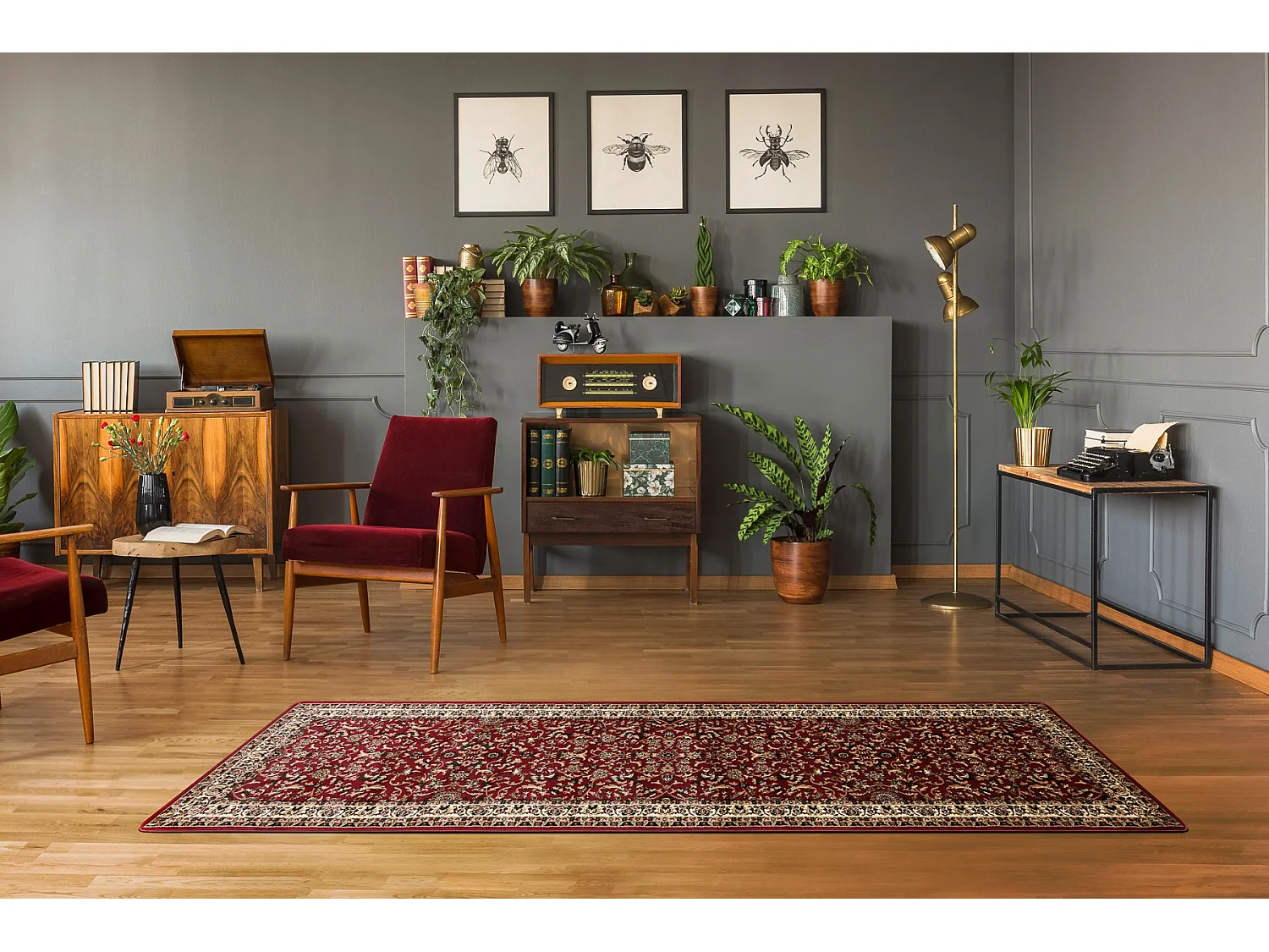 Tapijt, Vloerbekleding ROYAL ADR patroon 1745 kastanjebruin naar de ga 80x250 cm