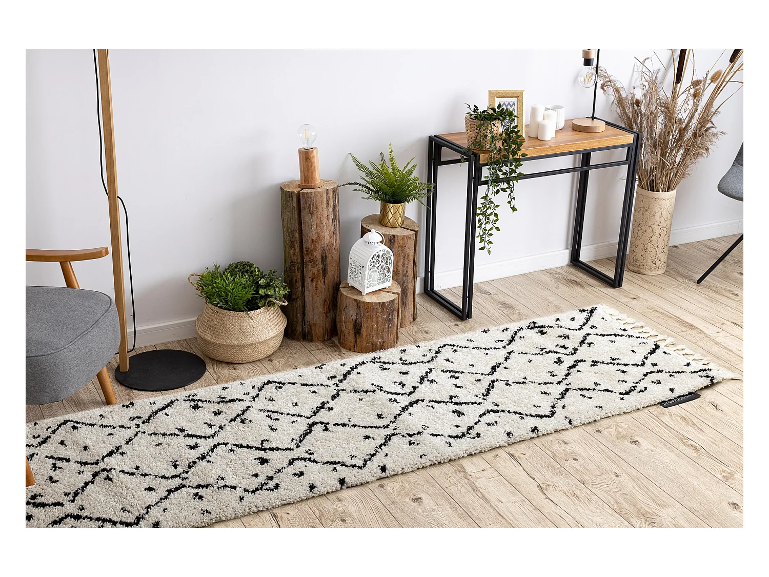Tapis, le tapis de couloir BERBER TETUAN B751 zigzag crème - pour la  70x250 cm