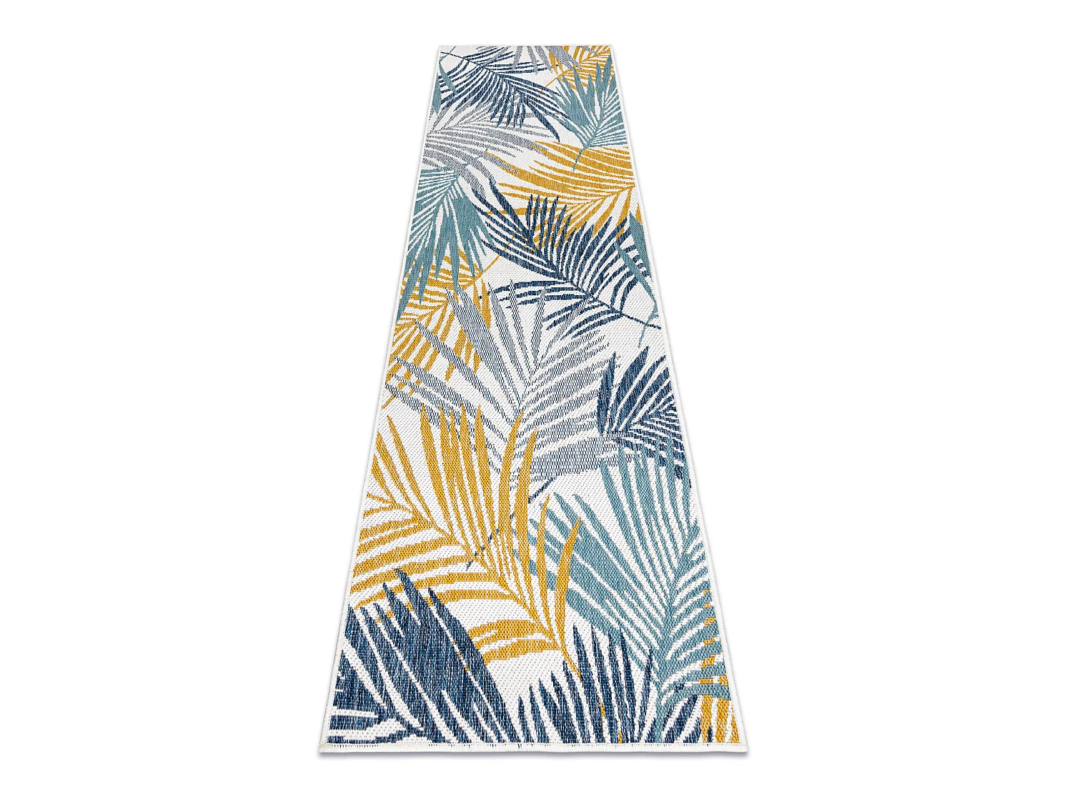 Tapis, tapis de couloir SIZAL COOPER Feuilles 22258 écru / bleu fonc� 70x250 cm