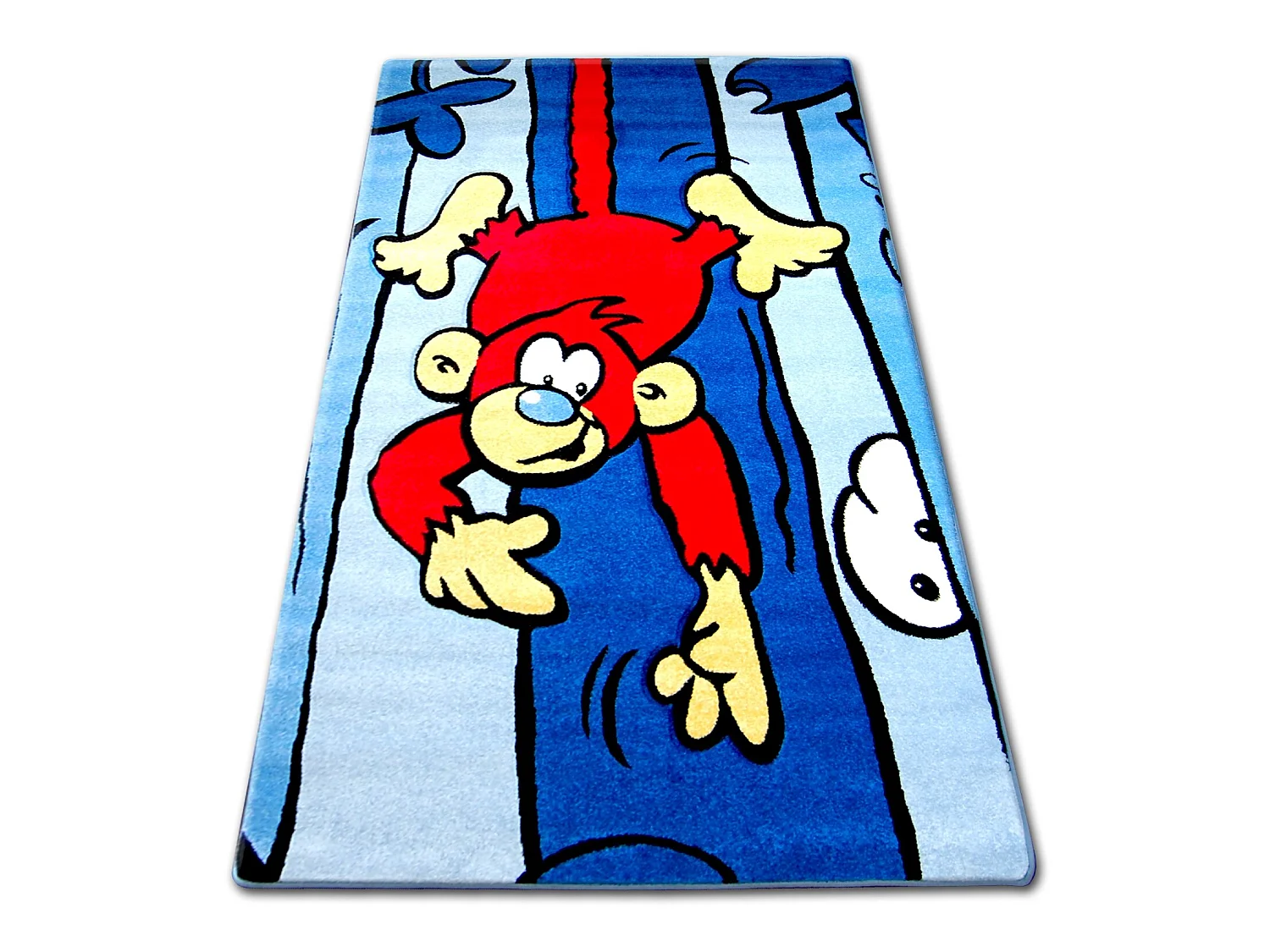 Tapis enfant JOYEUX C176 bleu Singe 240x330 cm