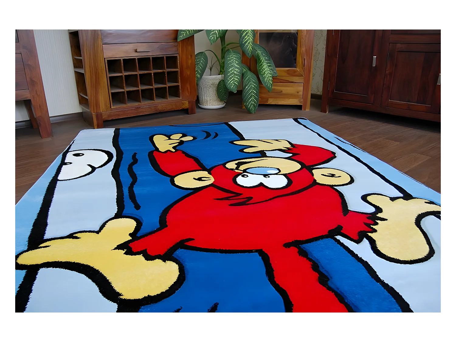 Tapis enfant JOYEUX C176 bleu Singe 140x190 cm