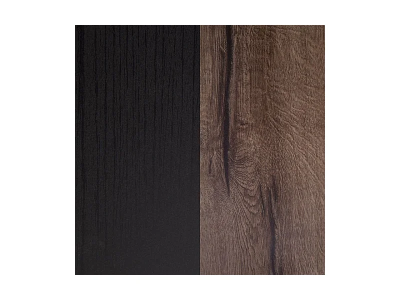 Banc coffre 165 cm décor chêne foncé assise capitonnée noir - RIVIERA